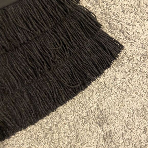 REDValentino NEW Fringes Detail Wool Cashmere Skirt In Black Size 40 - Picture 6 of 15